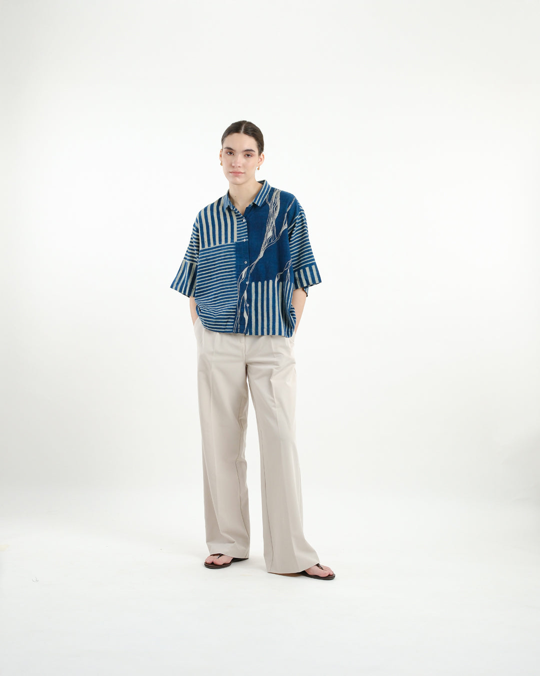 Indigo Frame Ajrakh Shirt
