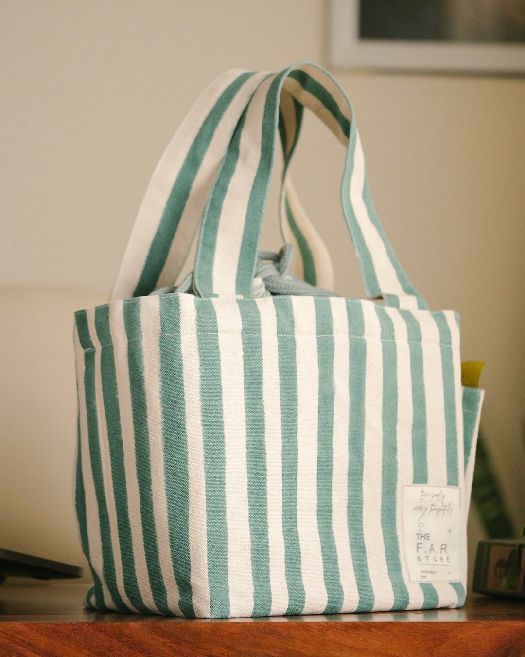 Green Striped Everyday Lunch Bag