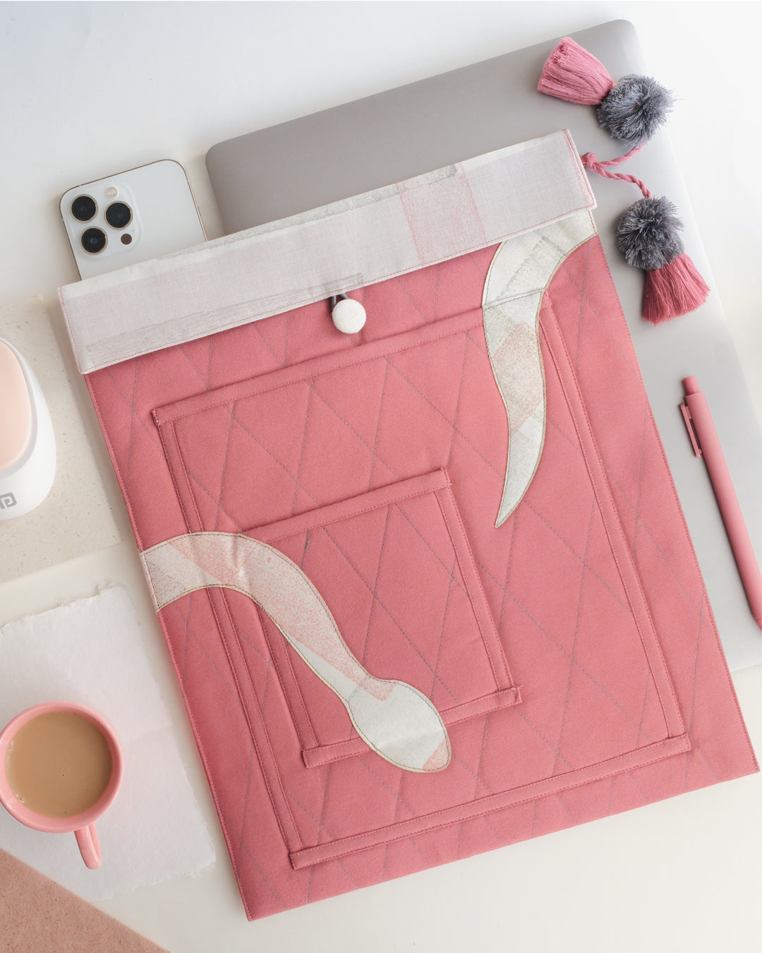 Gond Folk Snake - Pink Laptop Sleeve