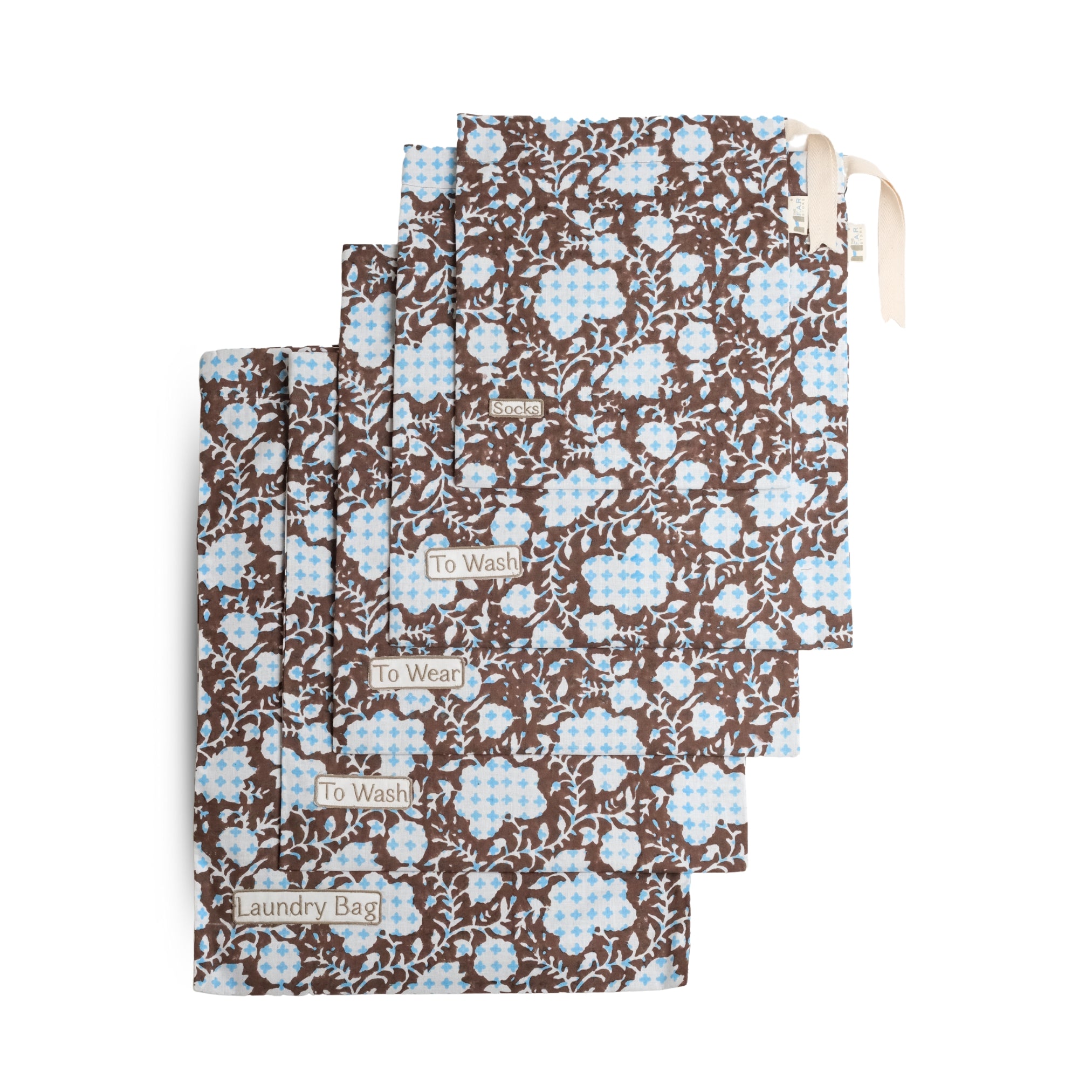 Set of 5 - Botanical Bliss Brown Travel Organiser