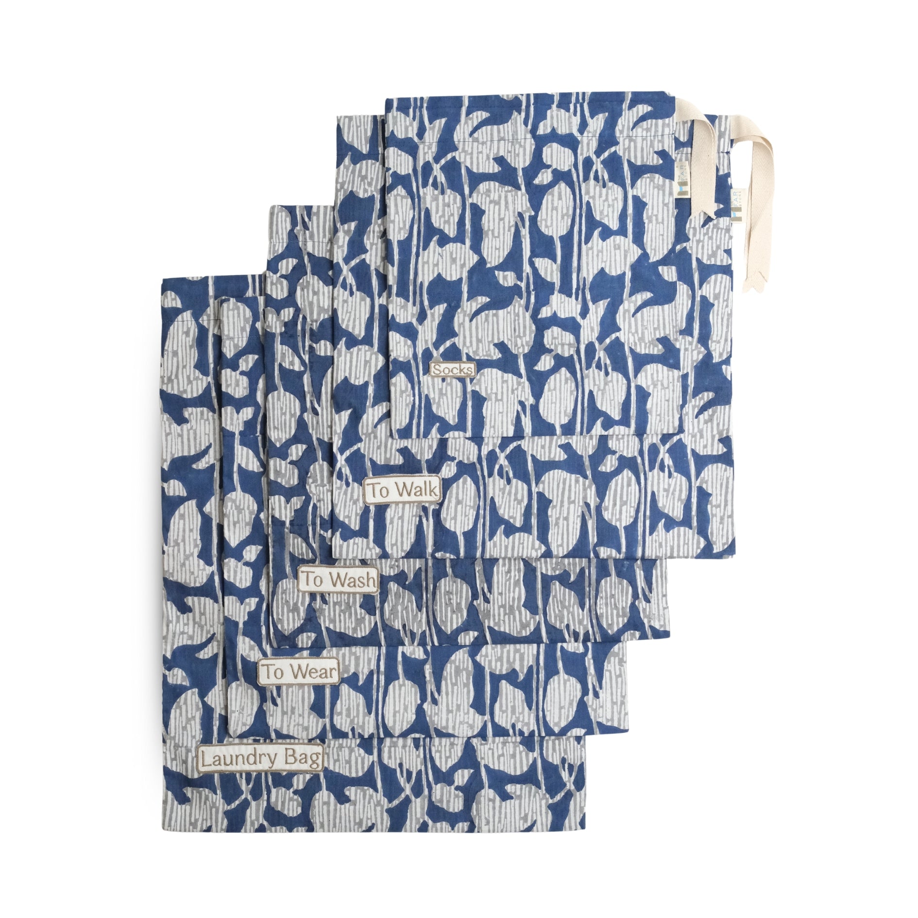 Set of 5 - Nature's Canvas Blue Travel Organiser