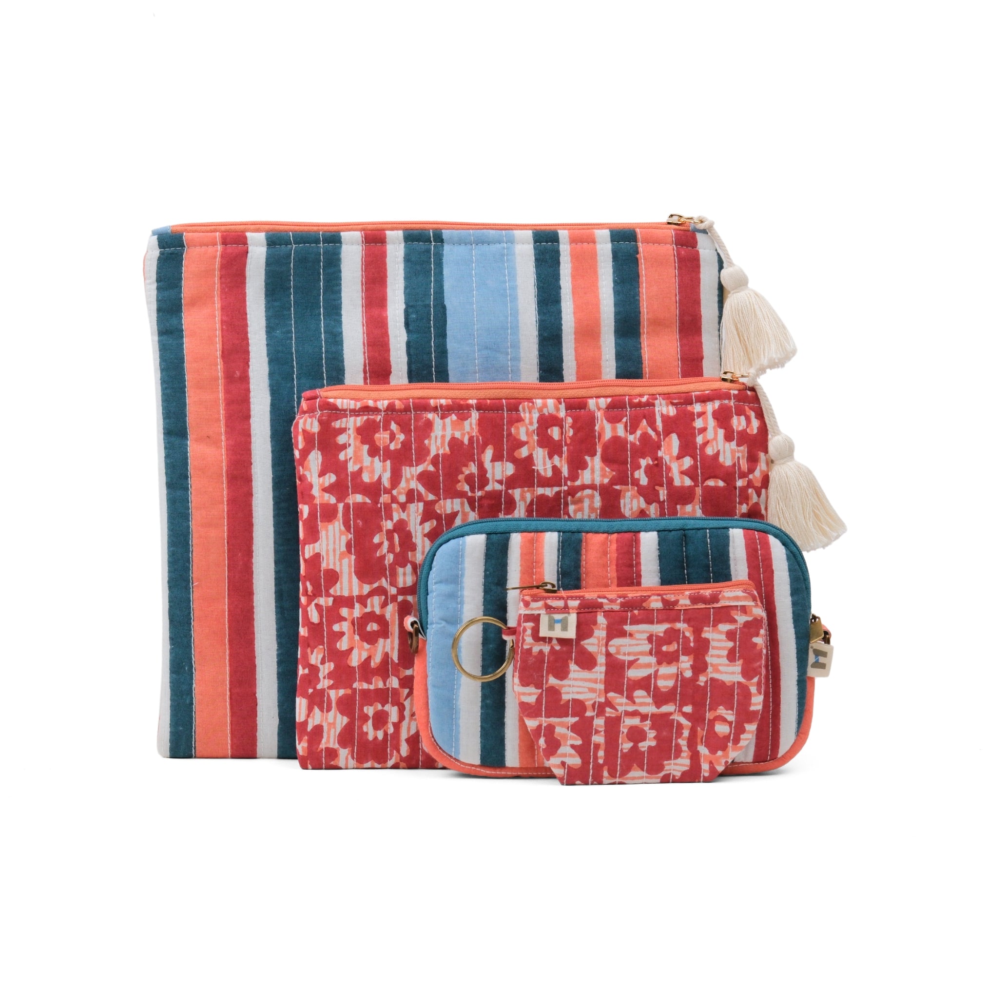 Flat Pouch - Barcode Red Blue <br> (Set of 4)