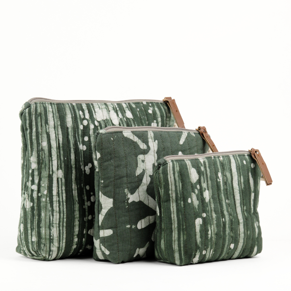 Toiletry Pouch - Military Green (Set of 3)