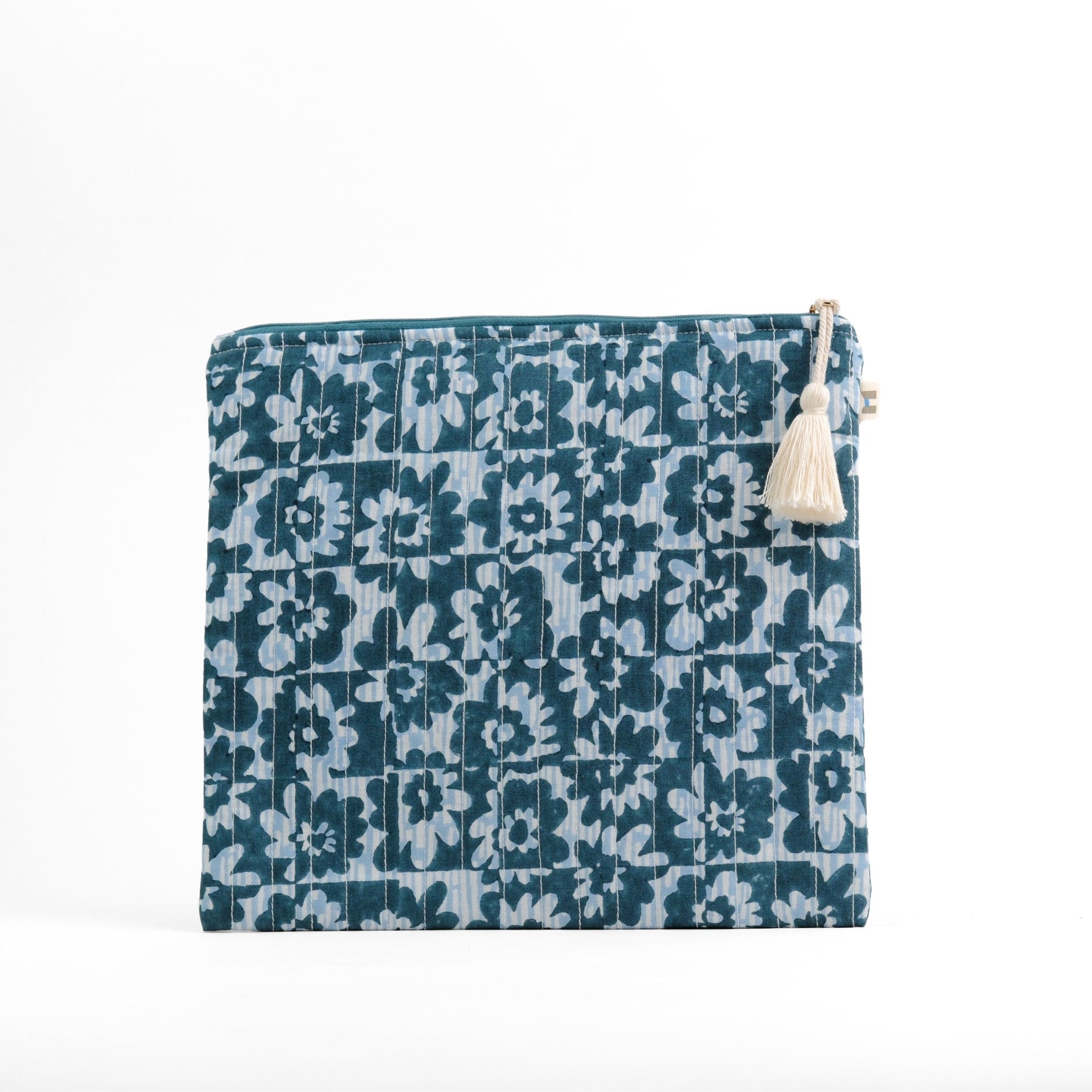 Flat Pouch - Floret Yellow Blue <br> (Set of 4)