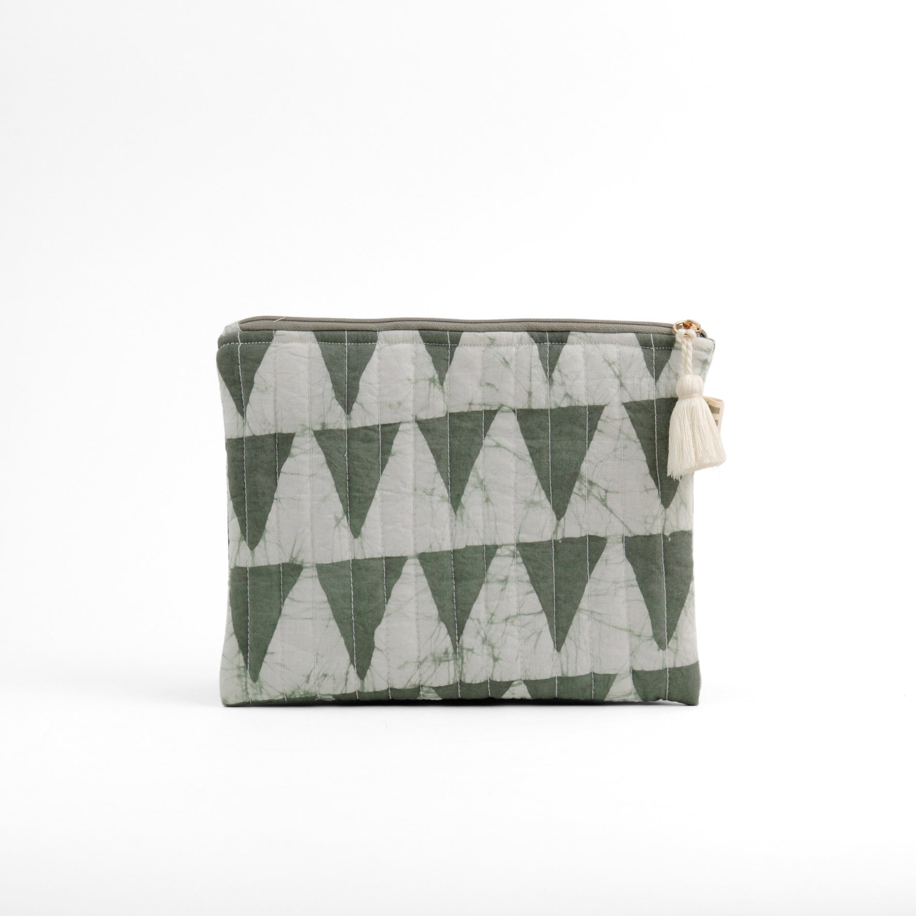 Flat Pouch - Geometric Green Grey <br> (Set of 4)