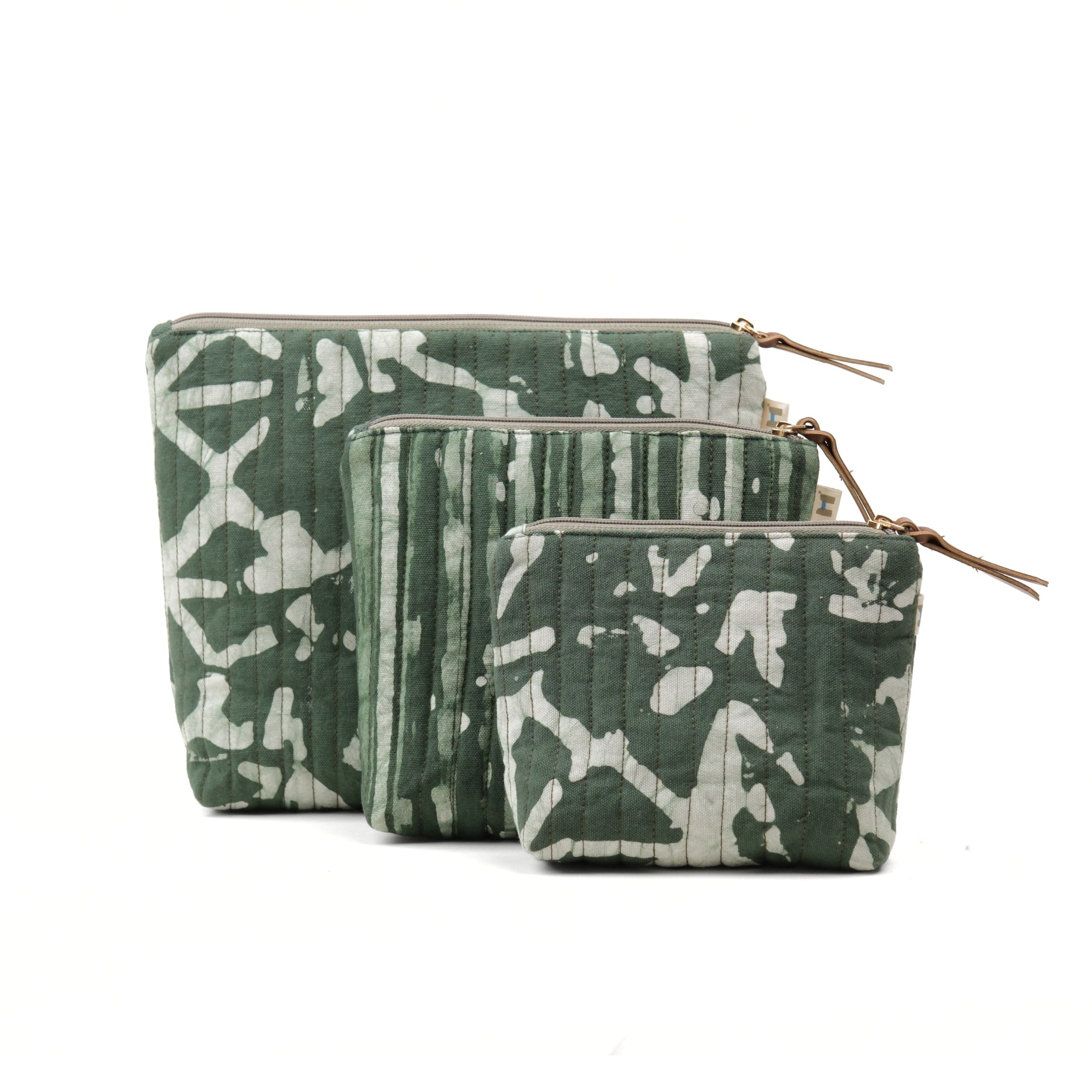 Toiletry Pouch - Olive Abstract (Set of 3)