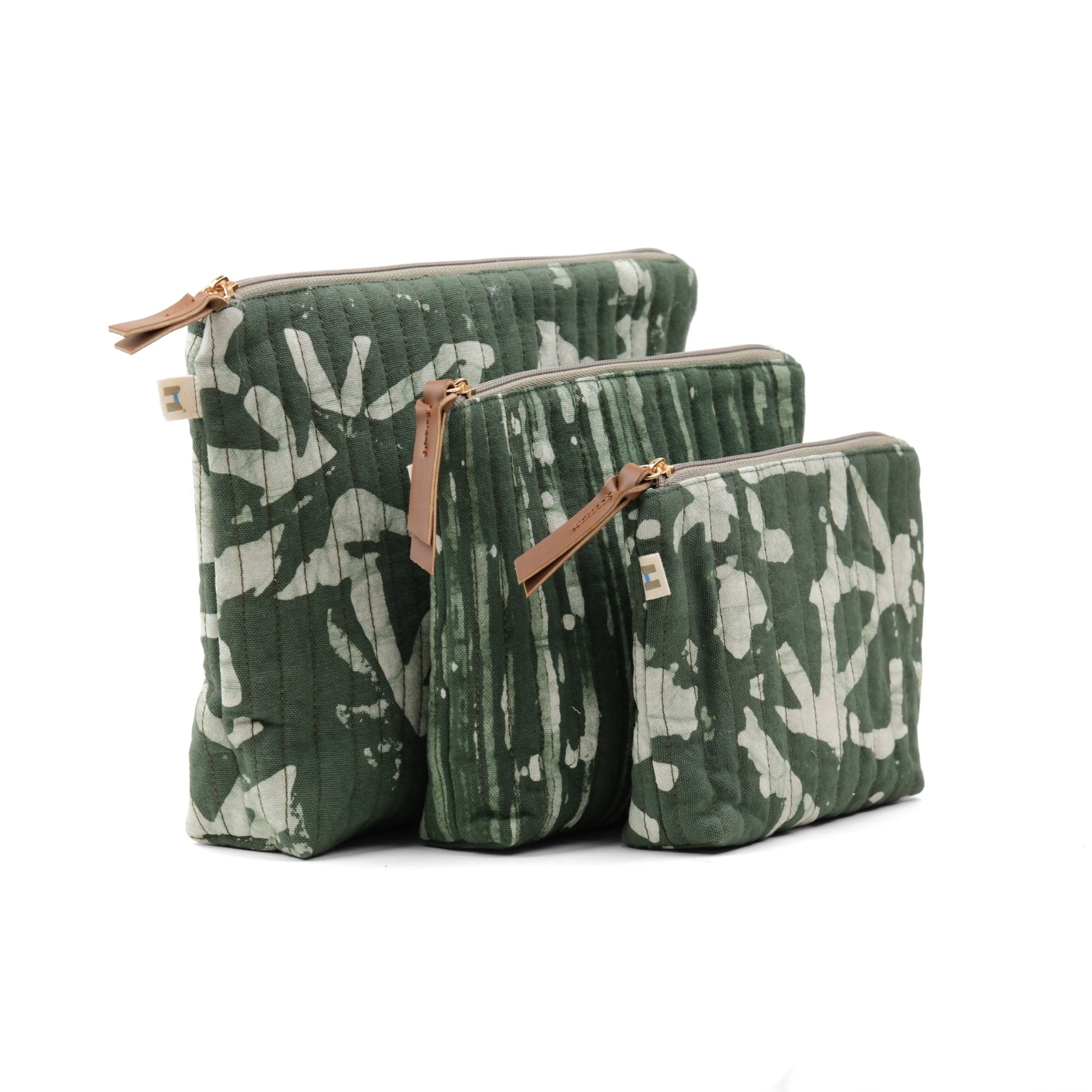 Toiletry Pouch - Olive Abstract (Set of 3)