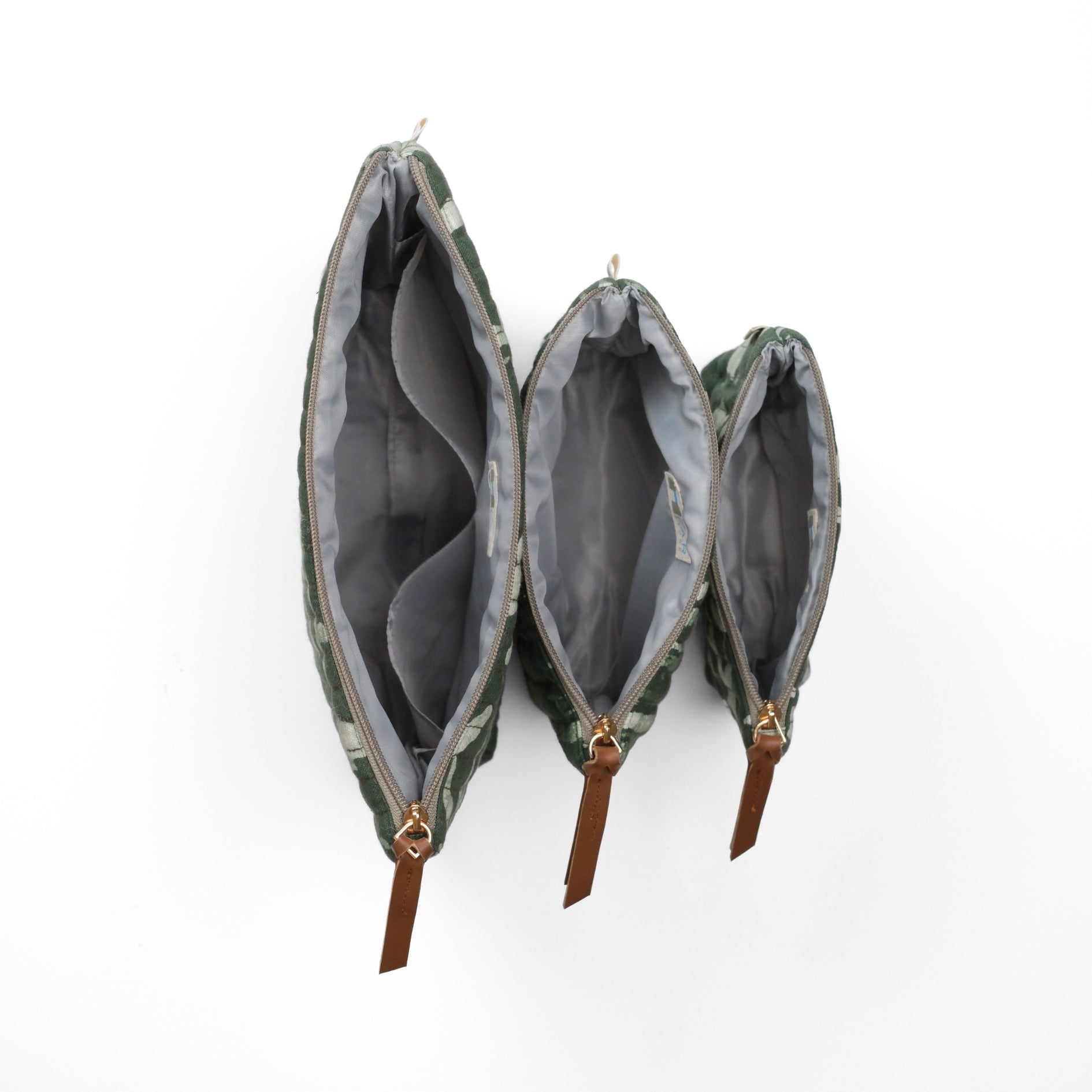 Toiletry Pouch - Olive Abstract (Set of 3)