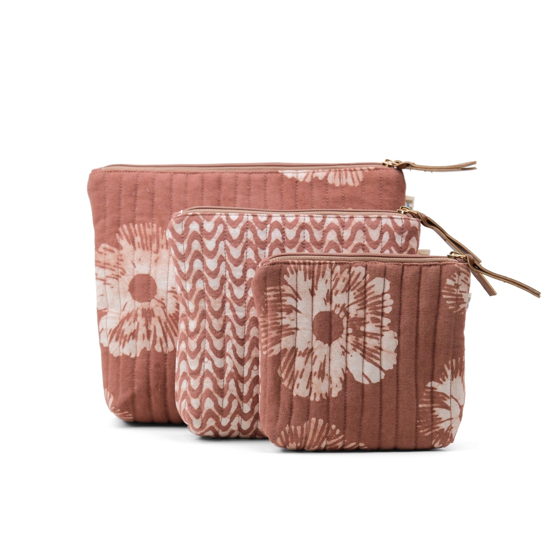 Toiletry Pouch - Mocha Mousse Floral <br> (Set of 3)