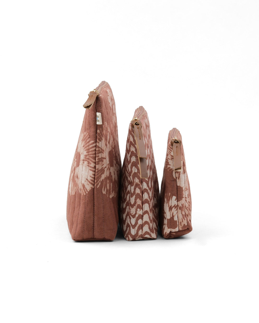 Set of 3 - Mocha Mousse Floral Toiletry Pouch
