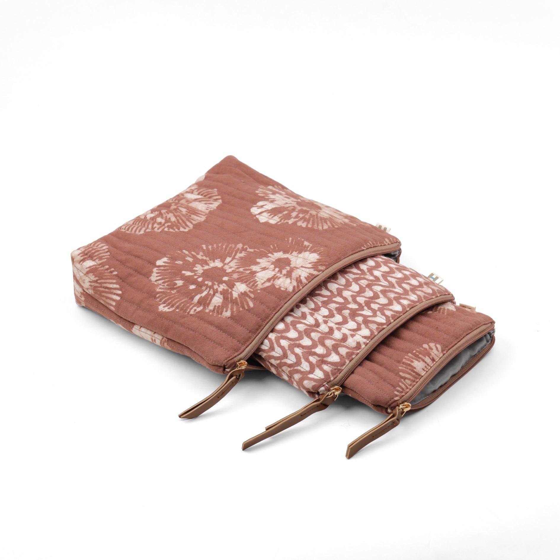 Toiletry Pouch - Mocha Mousse Floral <br> (Set of 3)