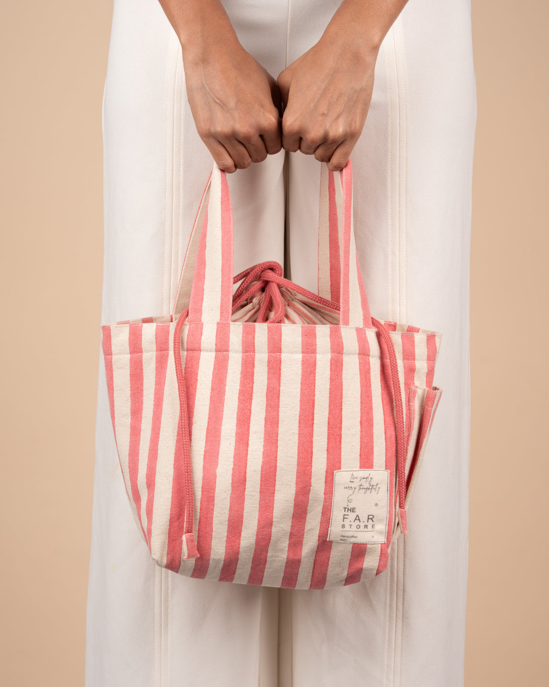 Coral Striped Everyday Lunch Bag