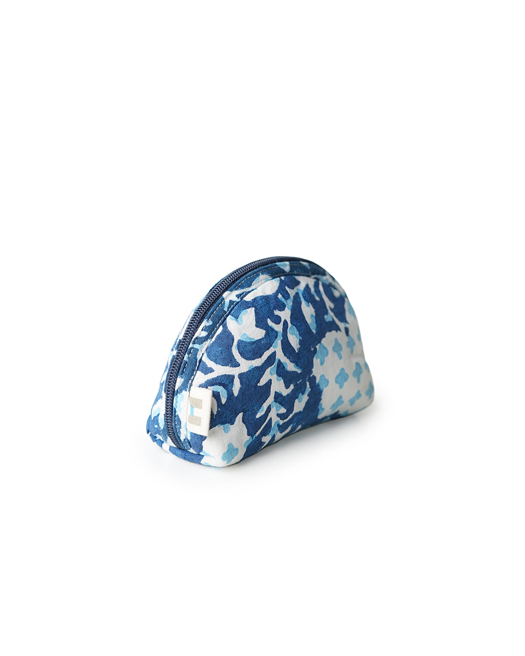 Botanical Bliss Blue - Curved Coin Pouch