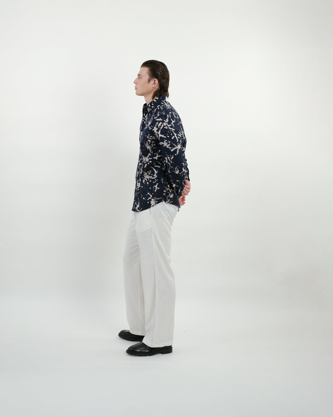 Broken Angles Black Batik Long Sleeve Shirt