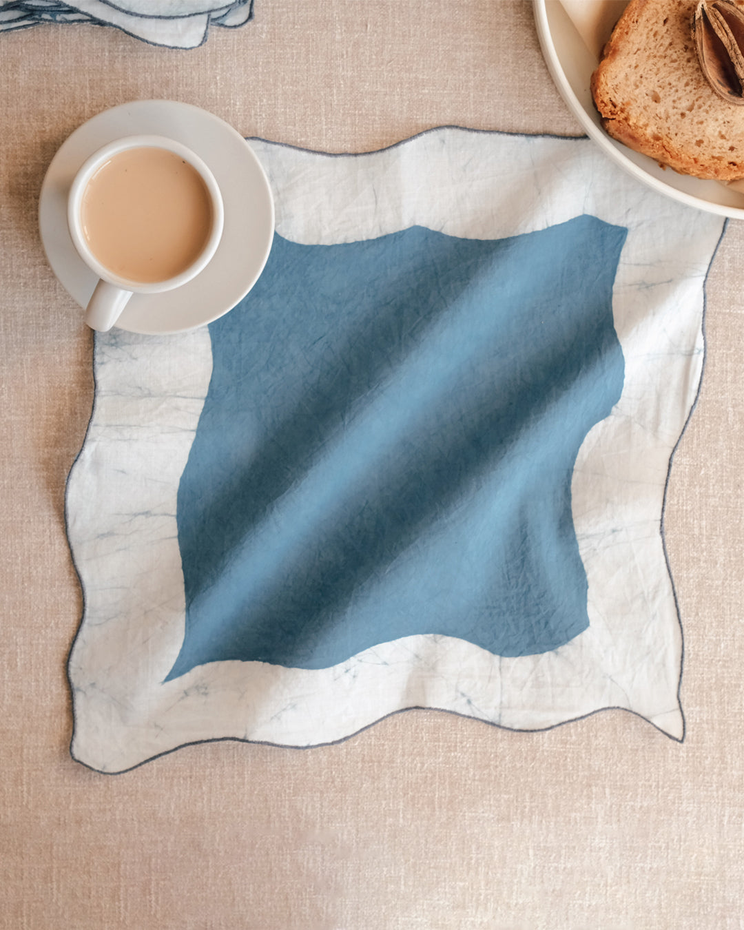 Set of 6 - Waves Blue Cocktail Napkins