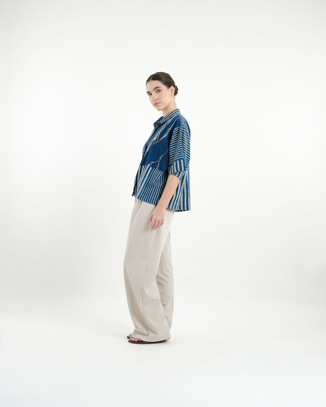 Indigo Frame Ajrakh Shirt