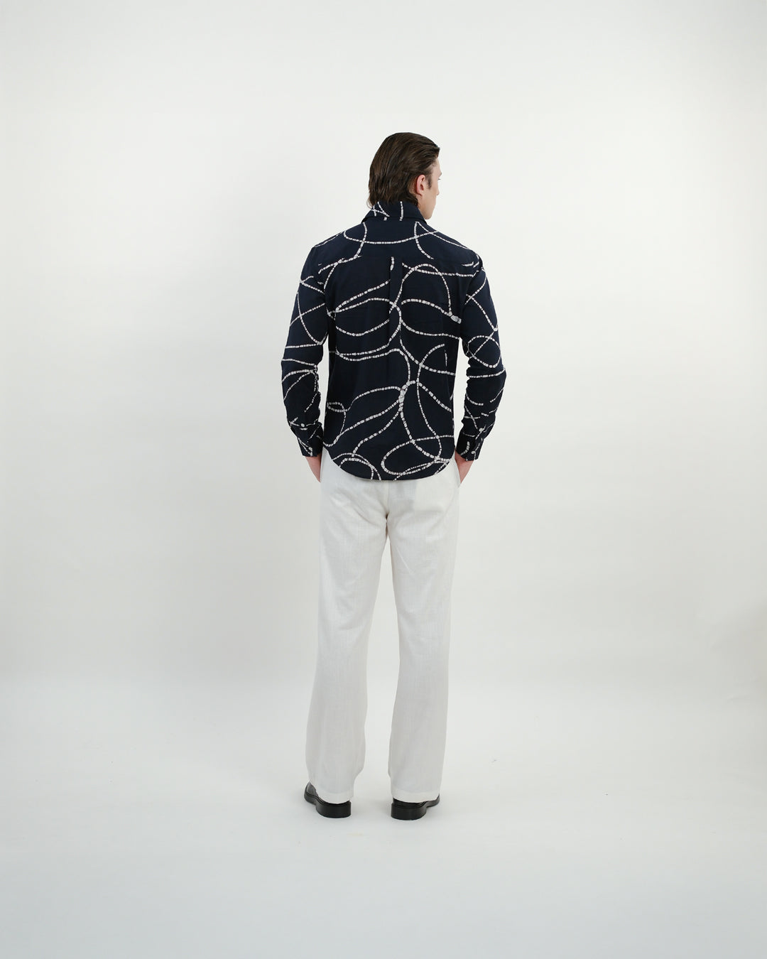 Midnight Looped Batik Long Sleeve Shirt