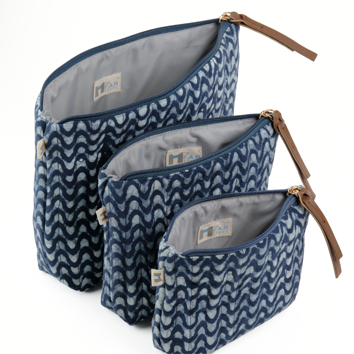 Toiletry Pouch - Wave Blue (Set of 3)