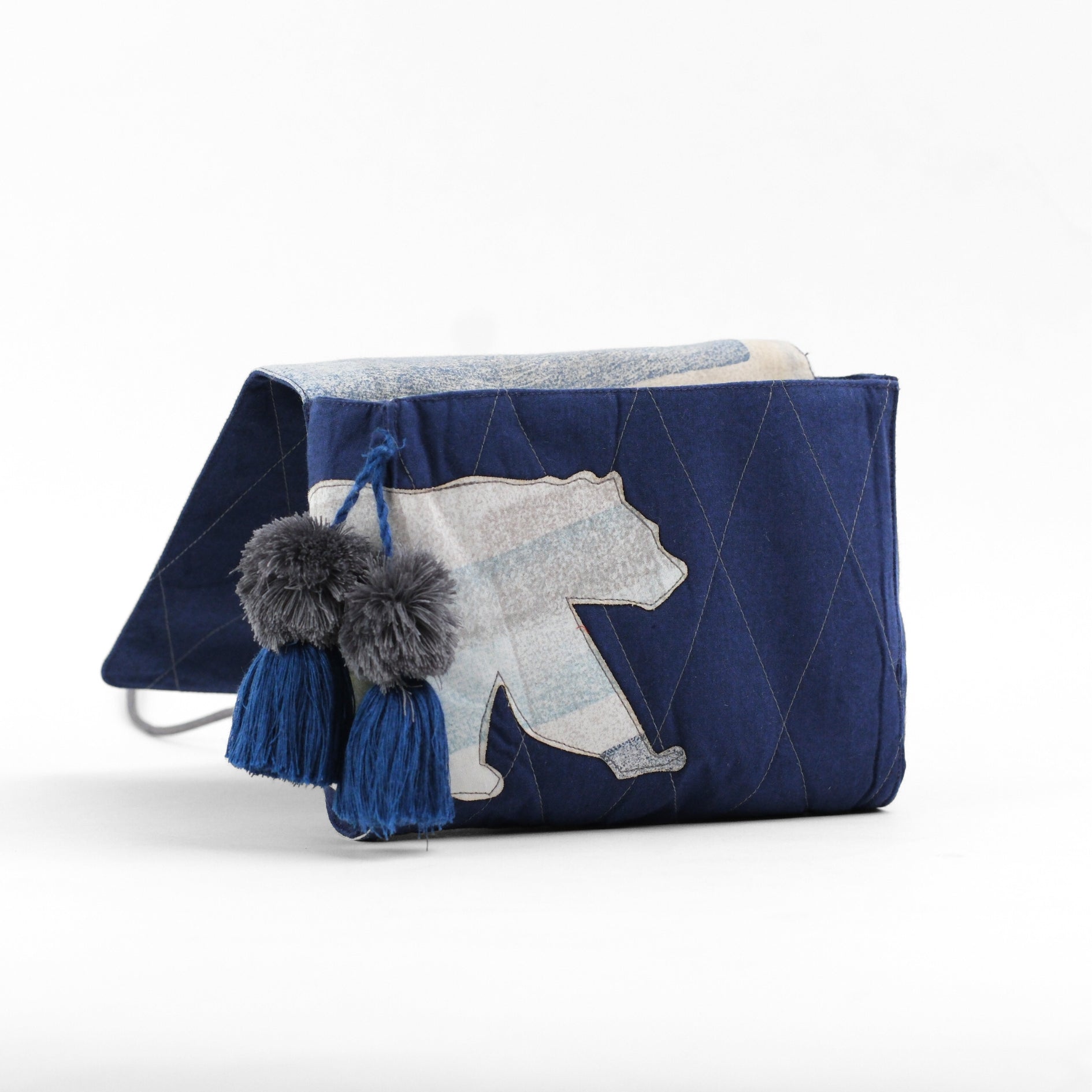 Gond Cable Pouch - Bear (Blue)
