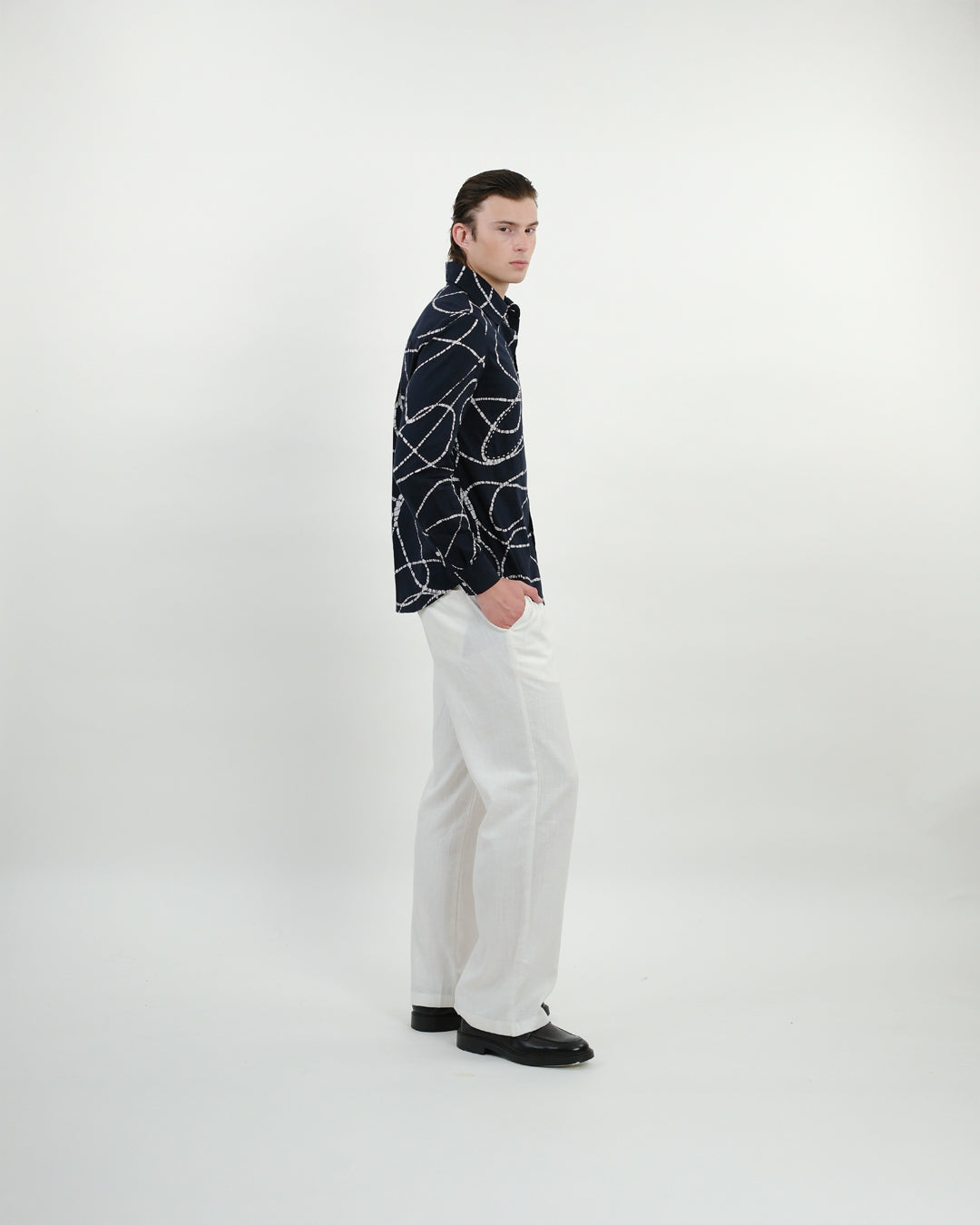 Midnight Looped Batik Long Sleeve Shirt