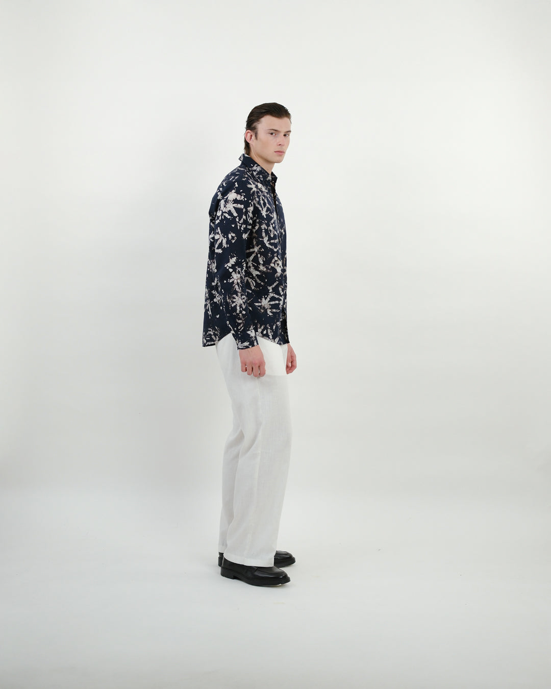 Broken Angles Black Batik Long Sleeve Shirt