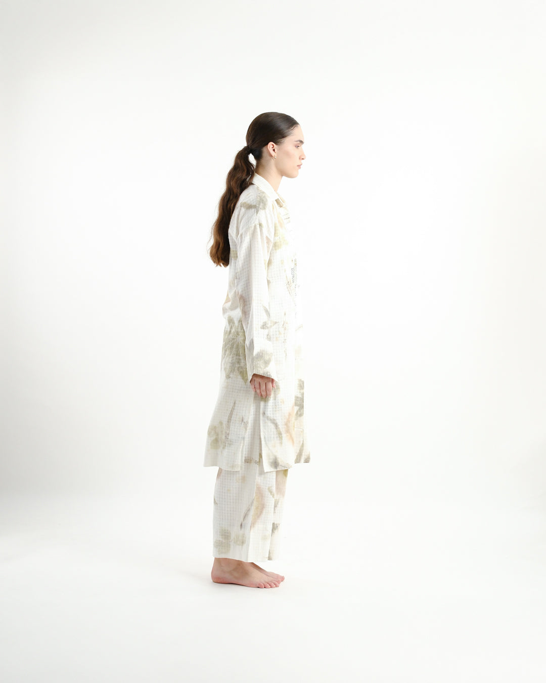 Botanical Print Hand Embroidered Co-ord Set