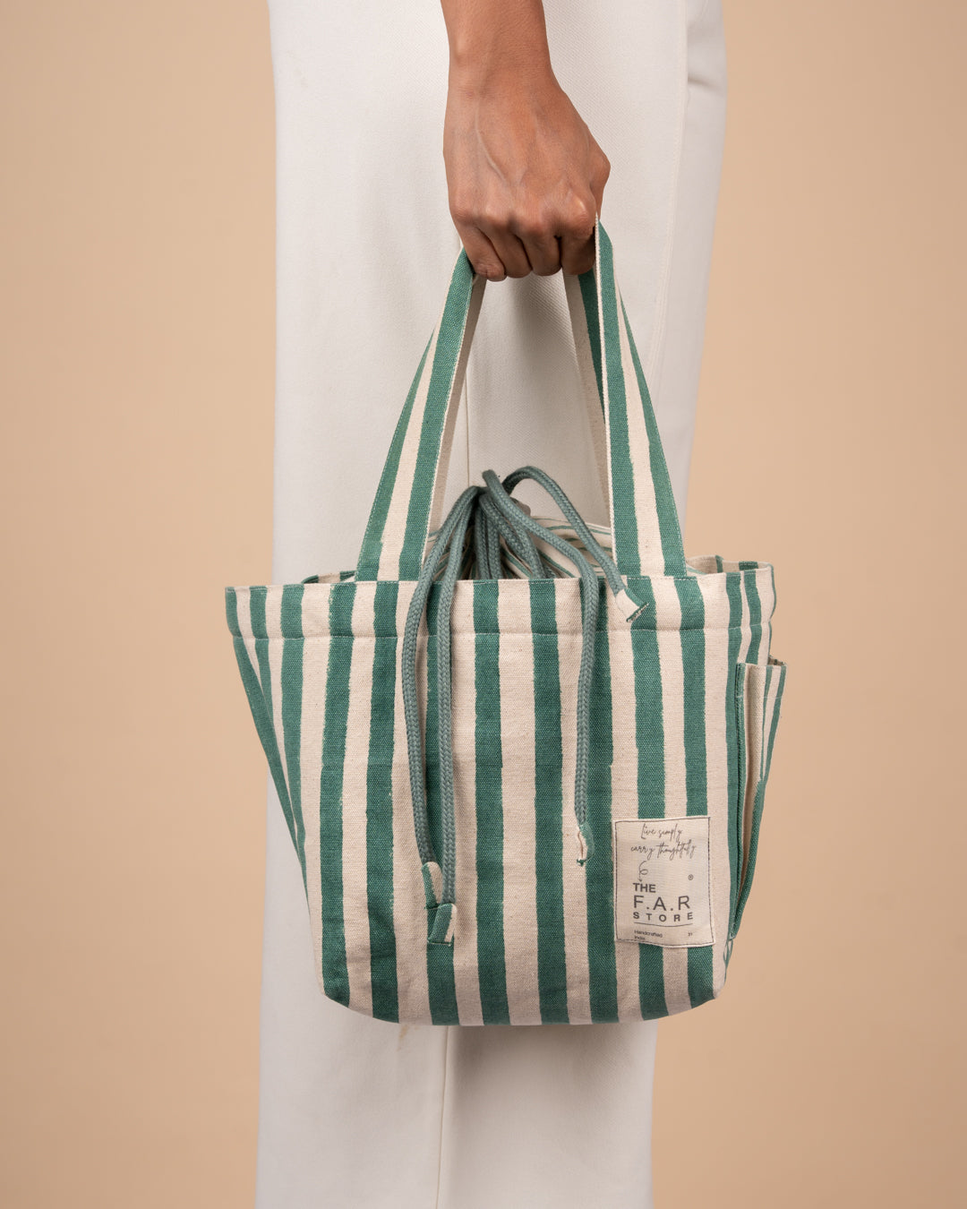 Green Striped Everyday Lunch Bag