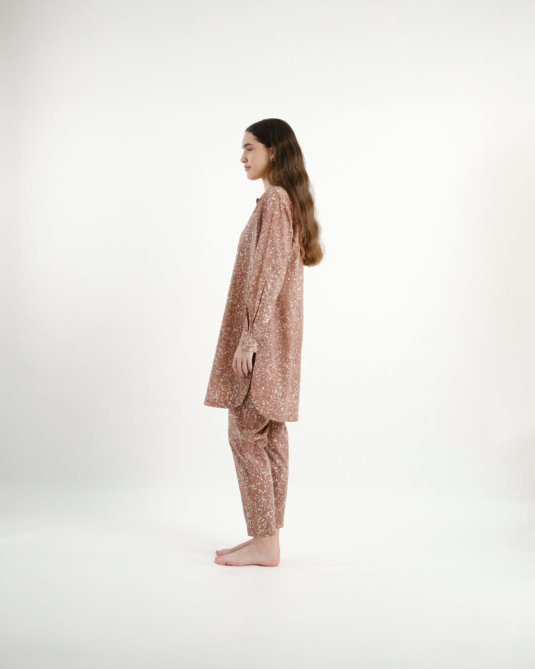 Dust Mauve Stipples Batik Co-ord Set