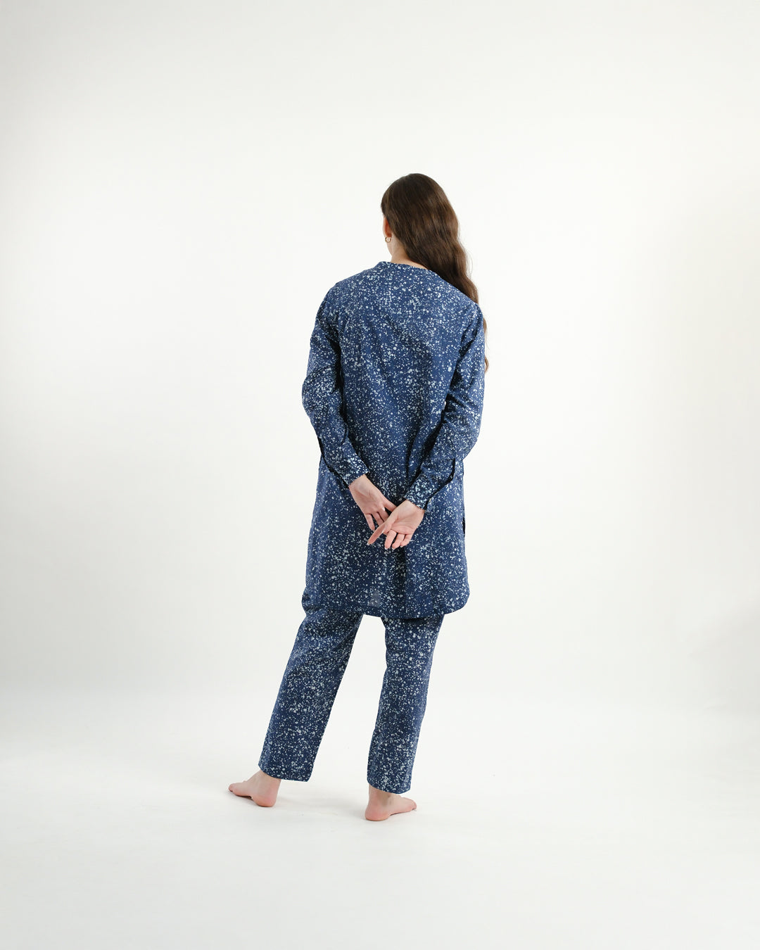 Midnight Blue Stipples Batik Co-ord Set