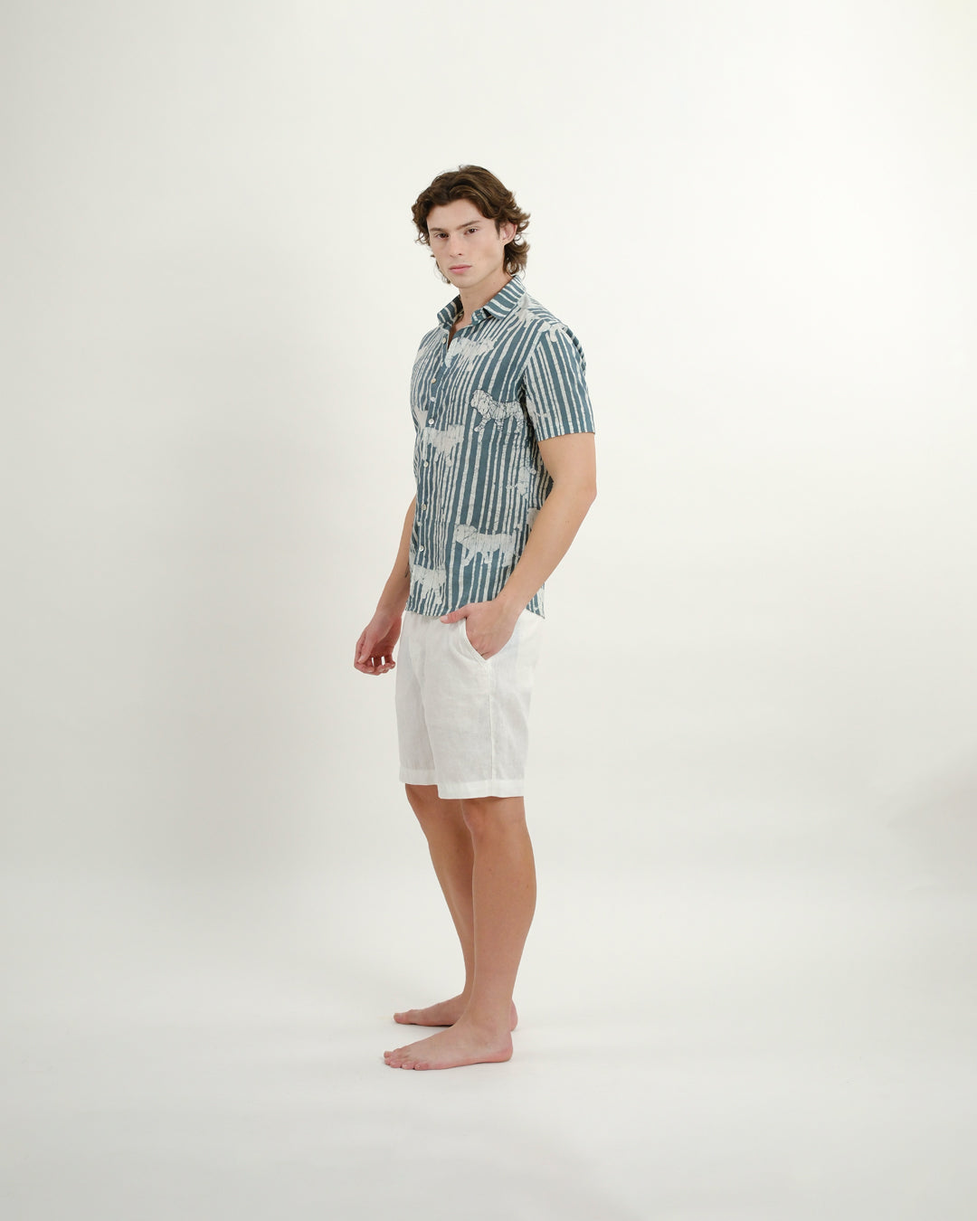 Sher Batik Embroidered Short Sleeve Shirt