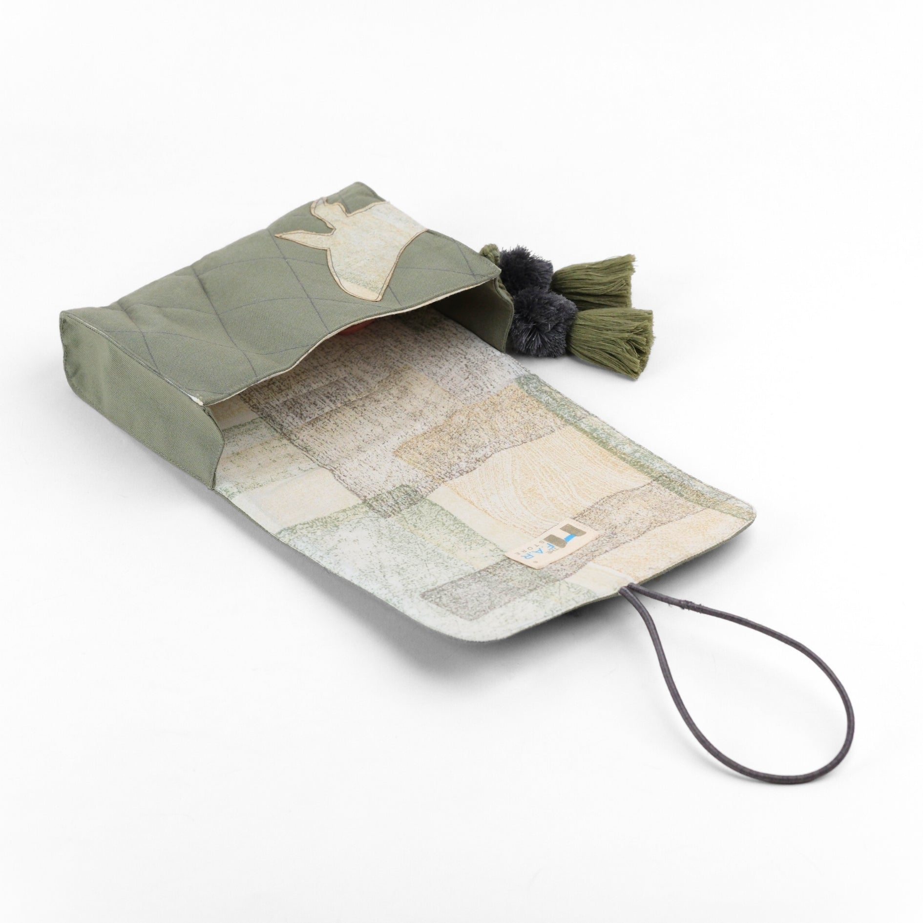 Gond Cable Pouch - Whale <br> (Olive Green)