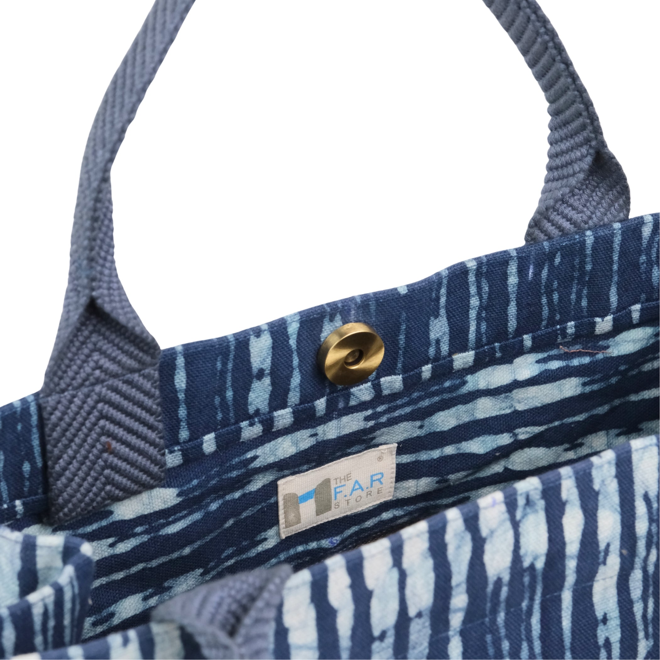 Batik Square Tote - Midnight Blue