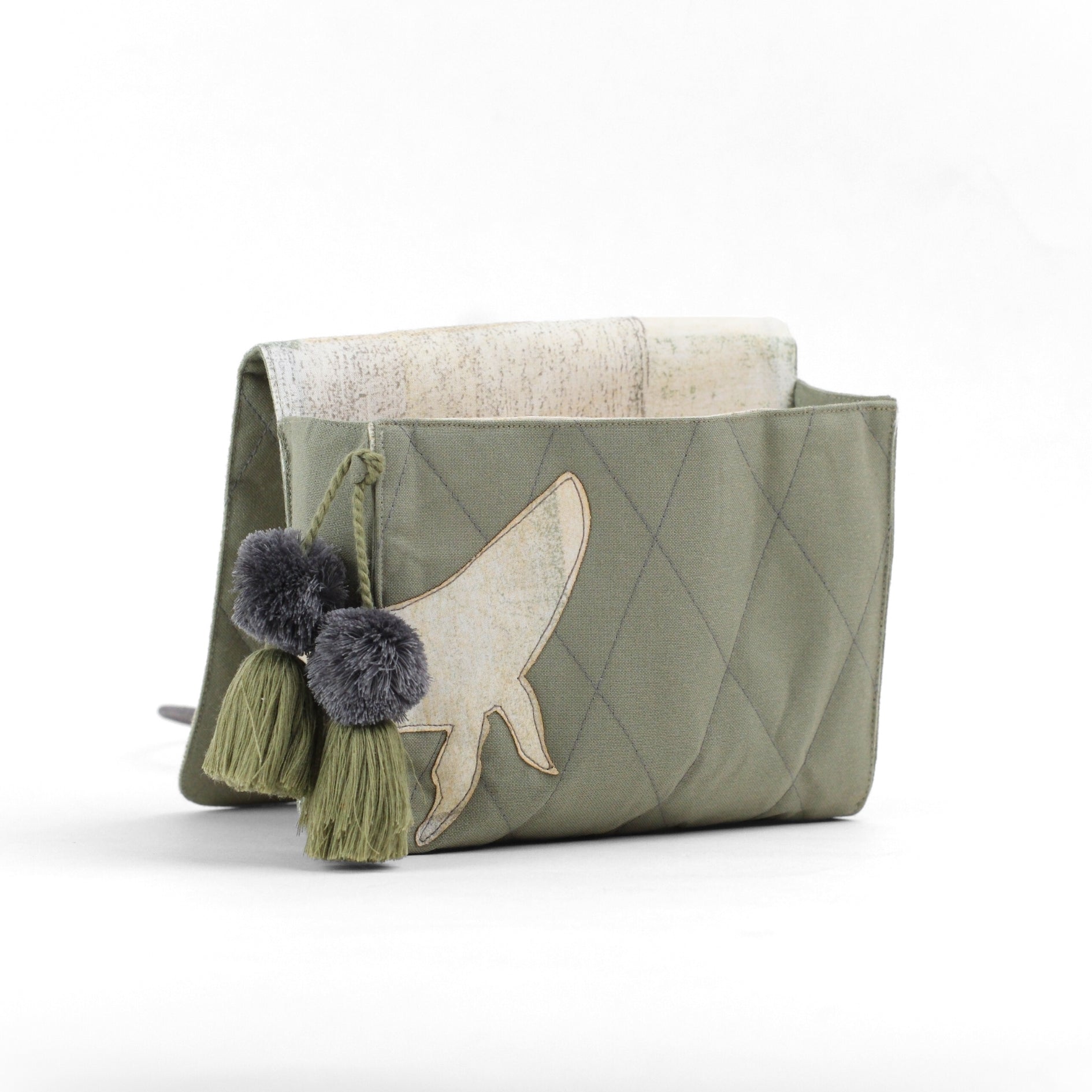 Gond Cable Pouch - Whale <br> (Olive Green)