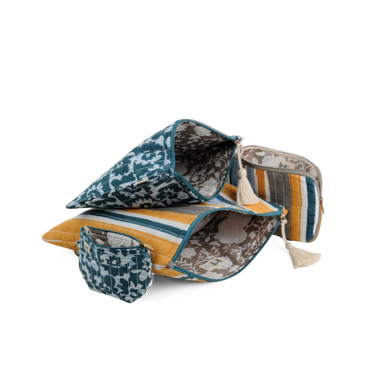Flat Pouch - Barcode Yellow Blue <br> (Set of 4)