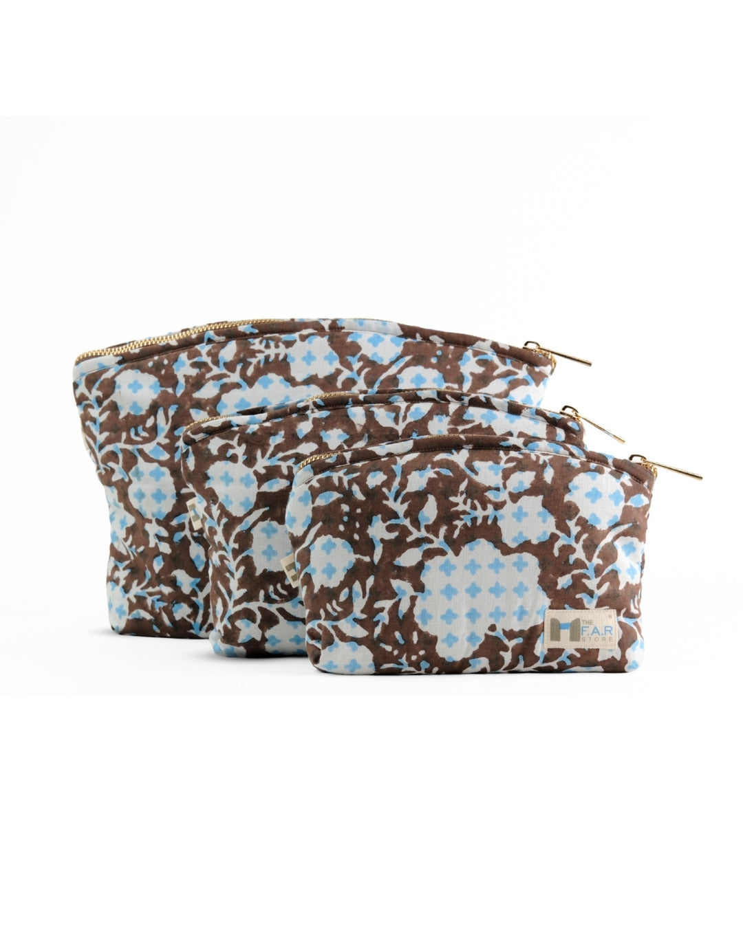 Set of 3 - Botanical Bliss Brown Utility Pouch