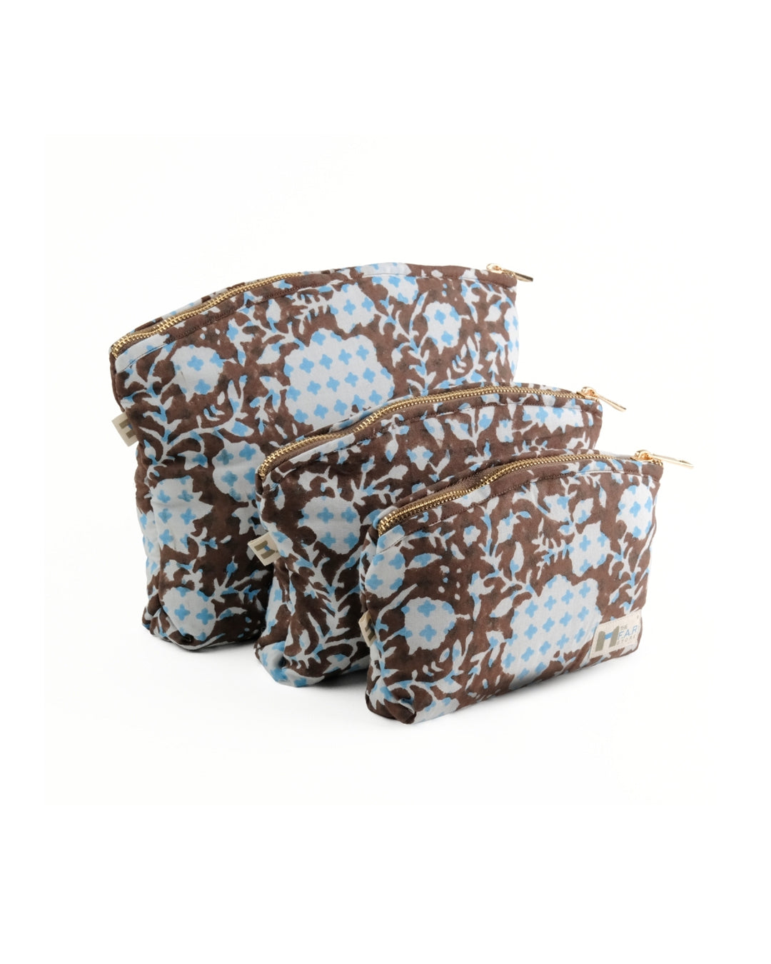 Set of 3 - Botanical Bliss Brown Utility Pouch