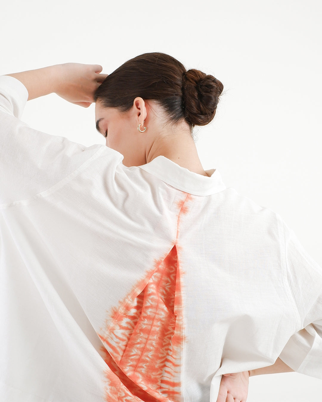 Mitti Rust Shibori  Handloom Cotton Shirt