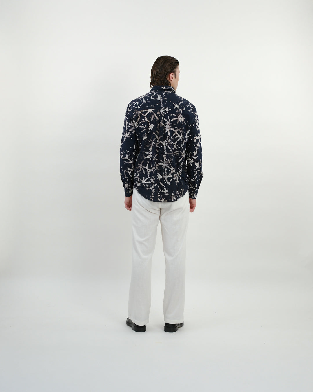 Broken Angles Black Batik Long Sleeve Shirt