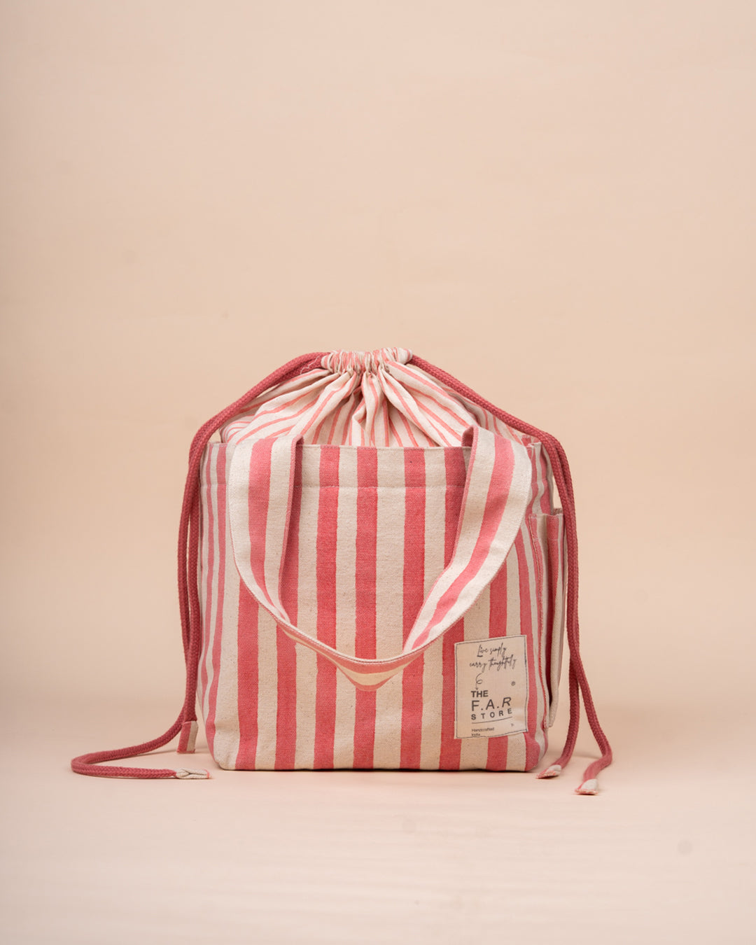 Coral Striped Everyday Lunch Bag