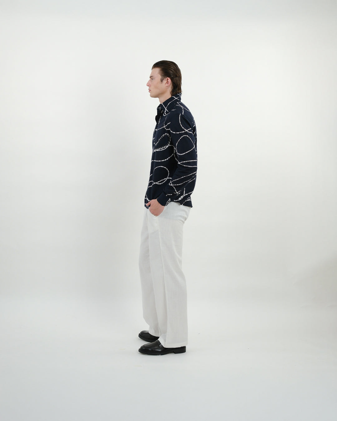 Midnight Looped Batik Long Sleeve Shirt