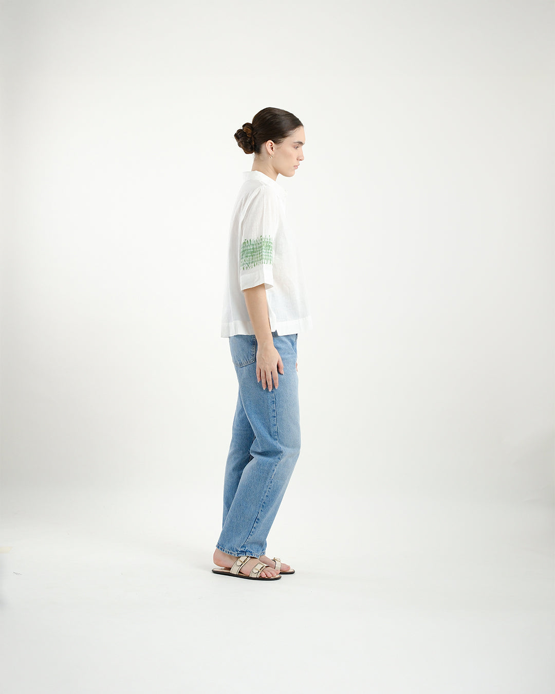 Parna Green Shibori Handloom Cotton Shirt