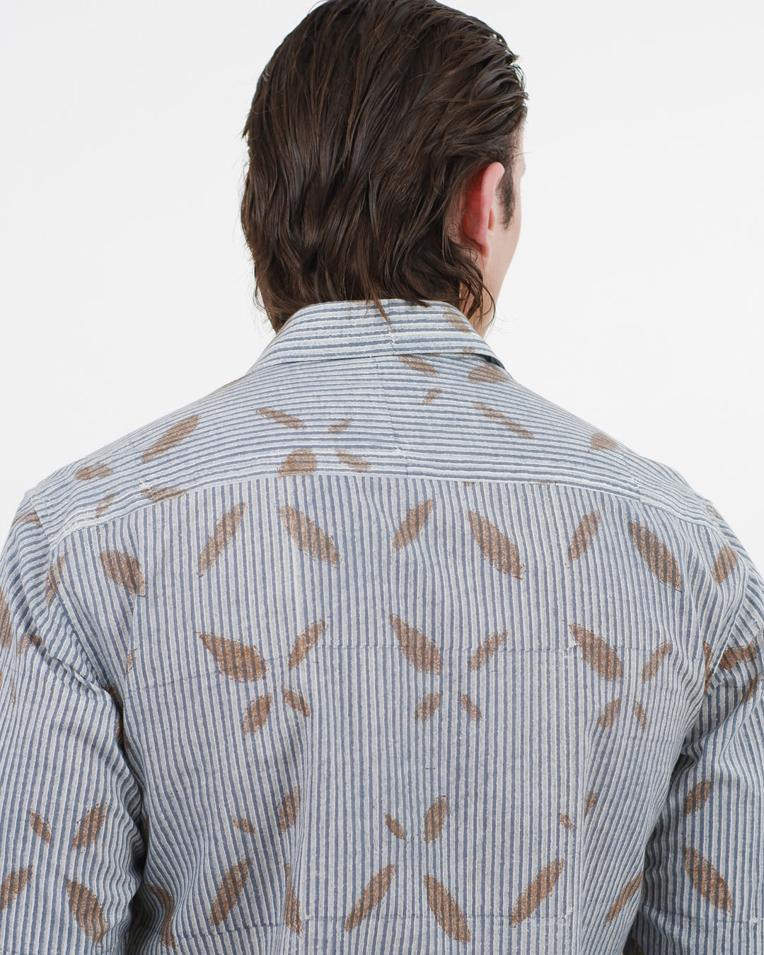 Block Print Embroidered Bear Long Sleeve Shirt