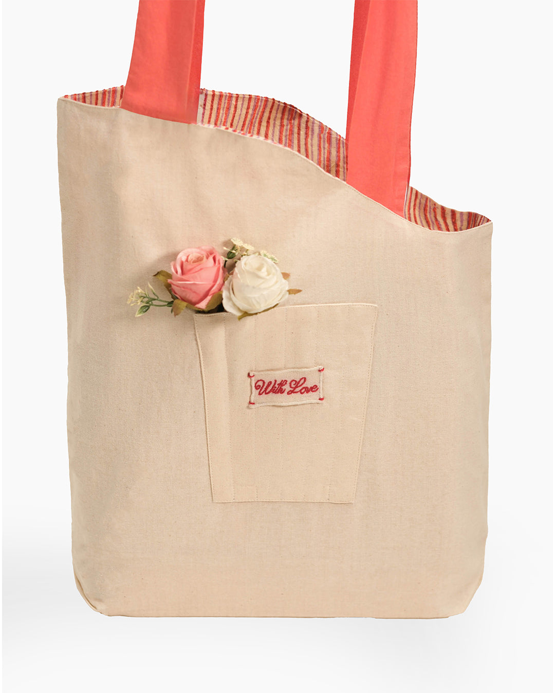 Reversible Bottle Coral Bouquet Bag (L)