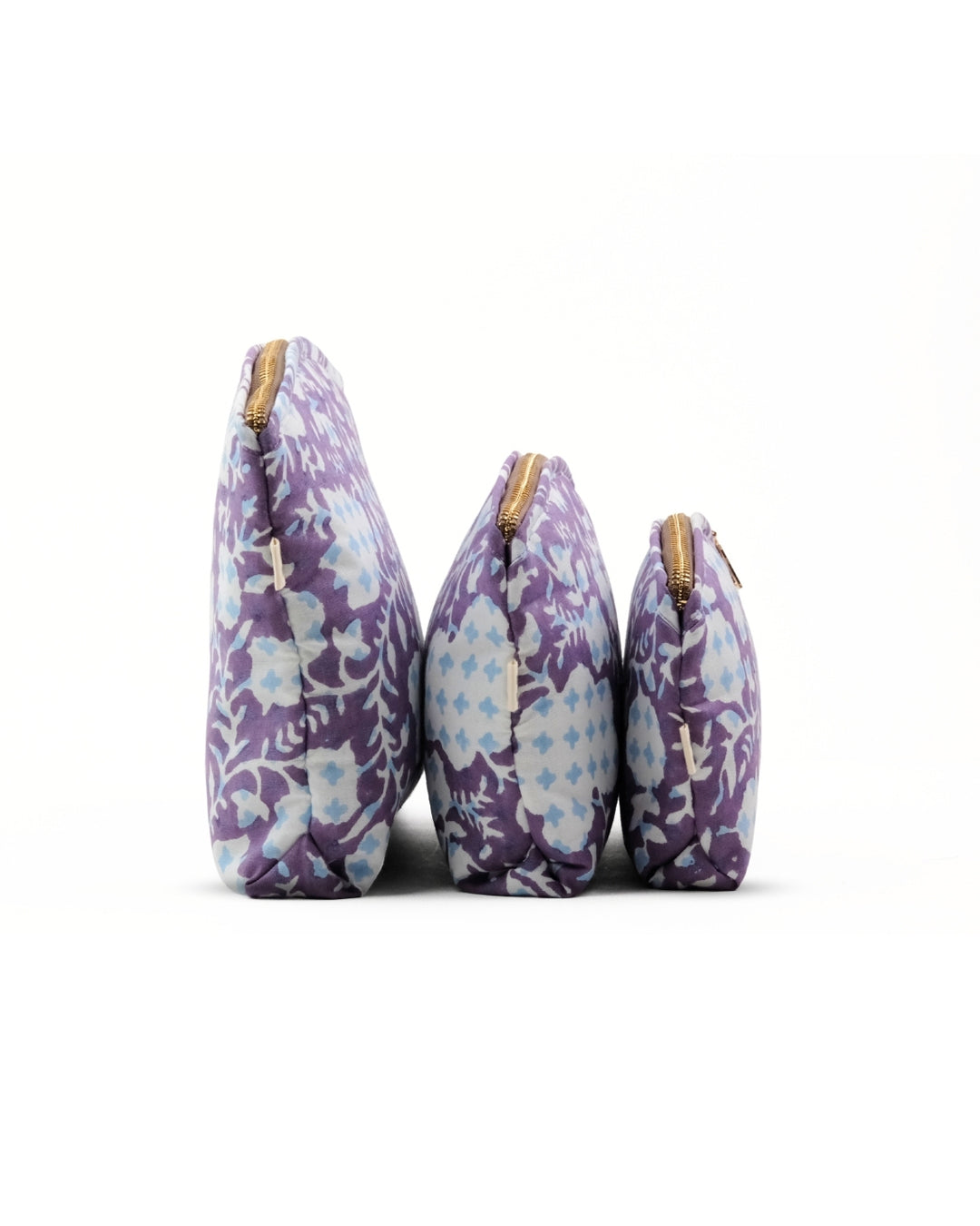 Set of 3 - Botanical Bliss Purple Utility Pouch