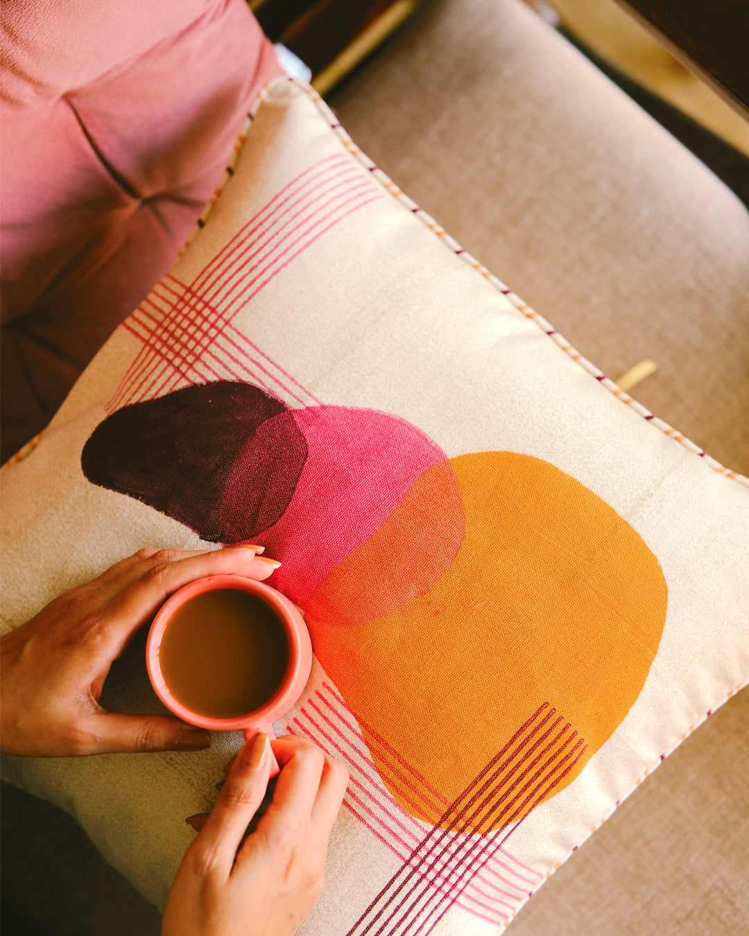 Sunset Whispers - Abstract Cushion Cover