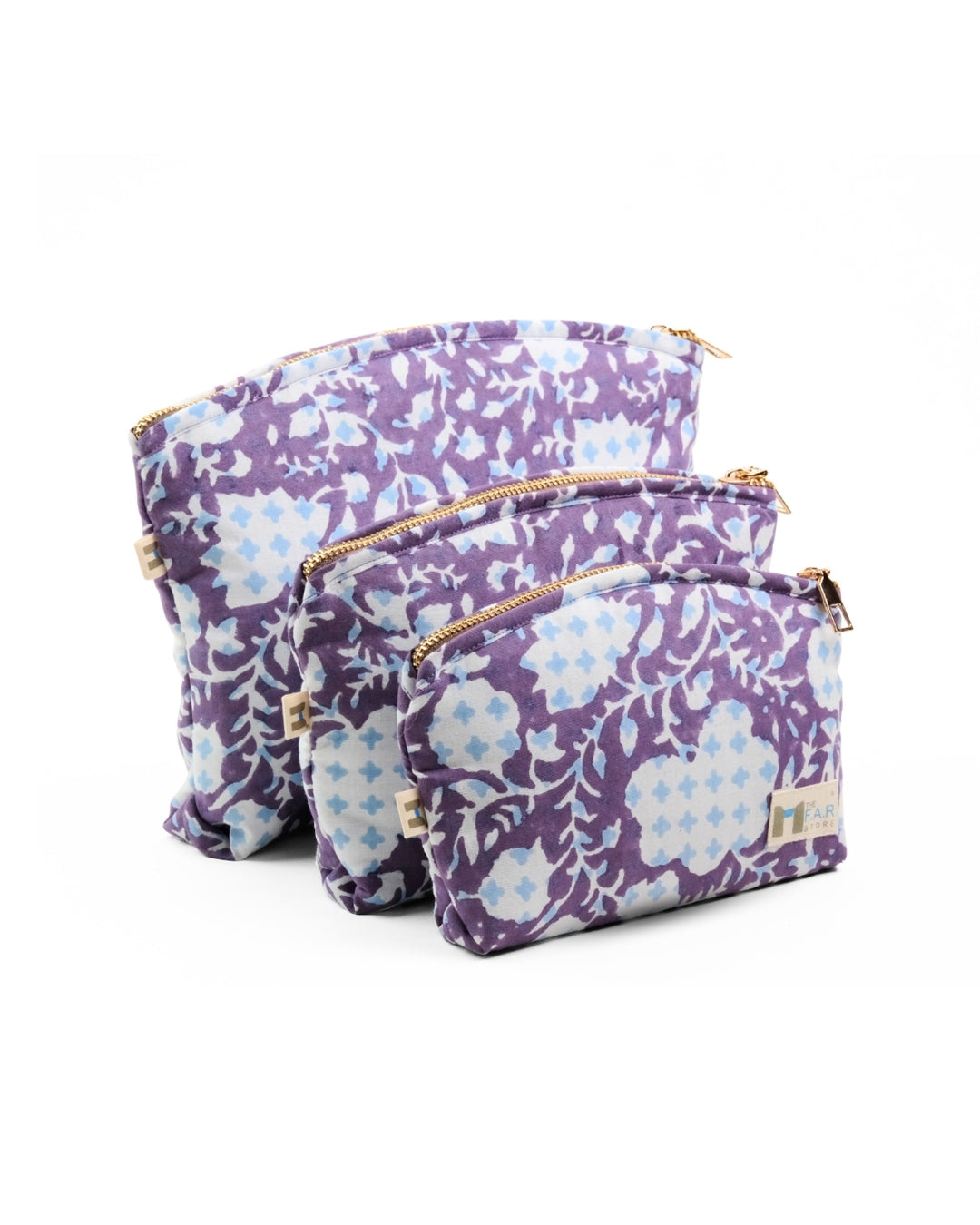Set of 3 - Botanical Bliss Purple Utility Pouch