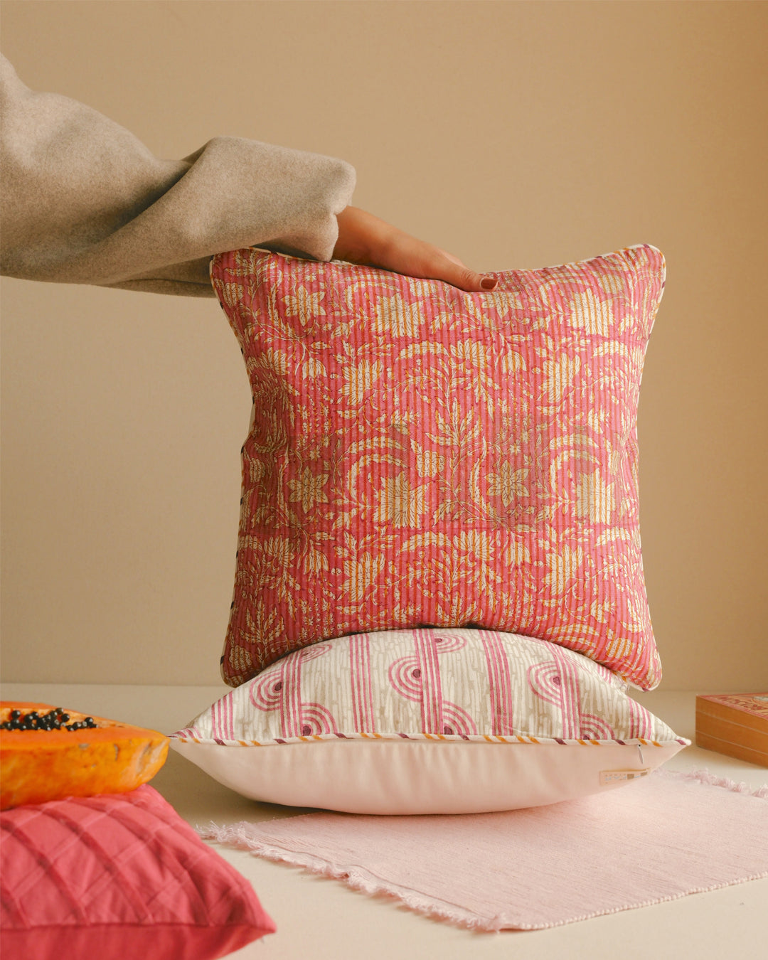 Sunset Whispers - Floral Cushion Cover