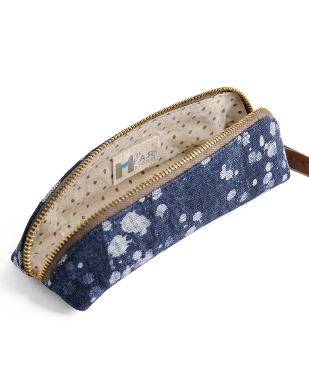 Denim Stipples - D Shape Pencil Pouch