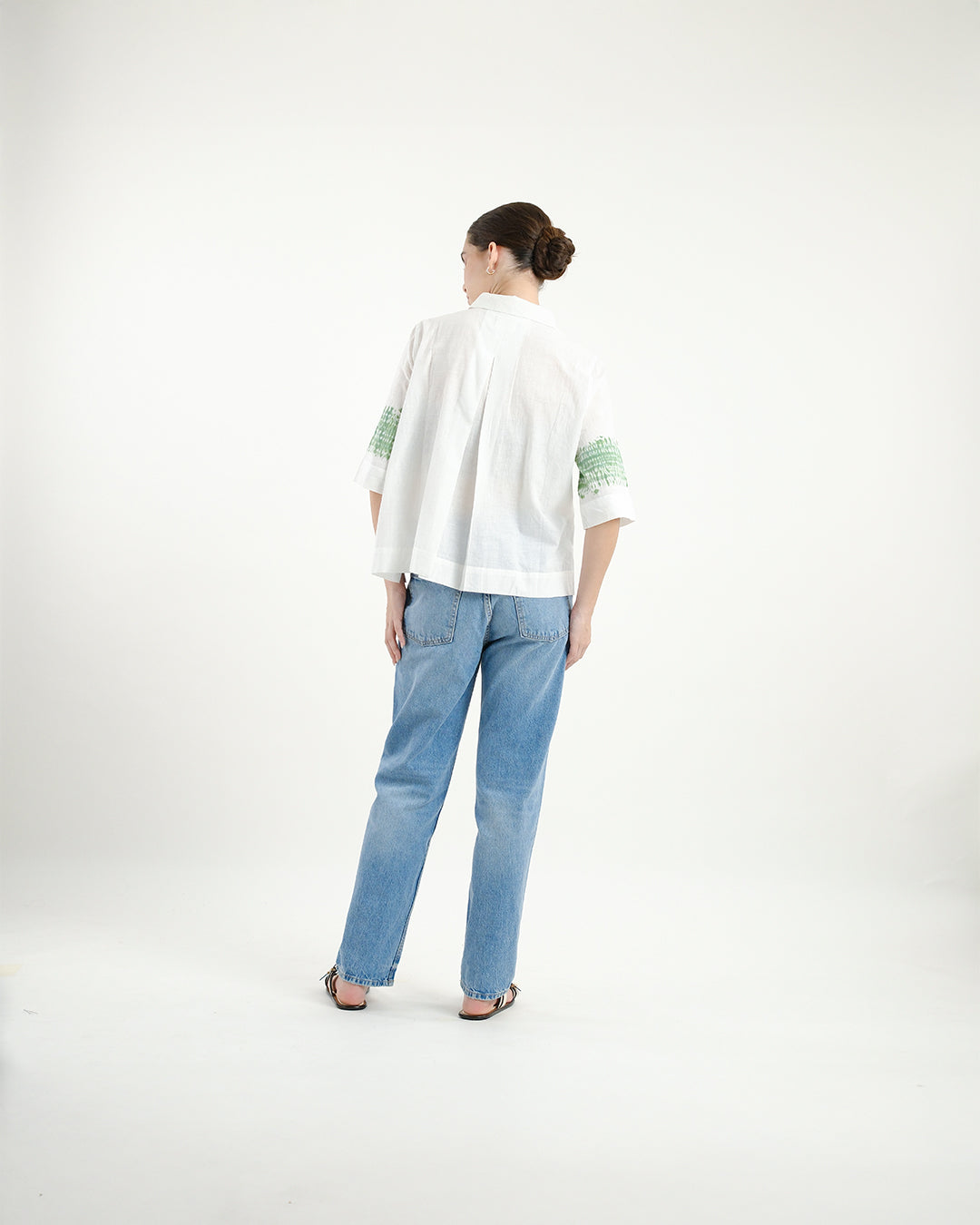 Parna Green Shibori Handloom Cotton Shirt