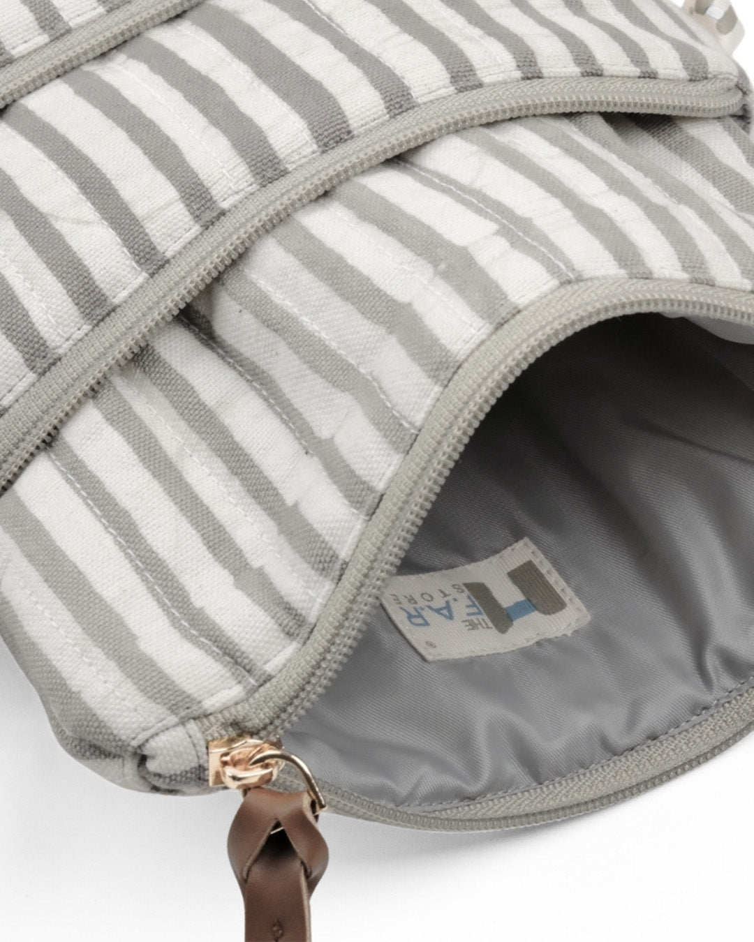 Set of 3 - Silver Shadow Stripes Toiletry Pouches